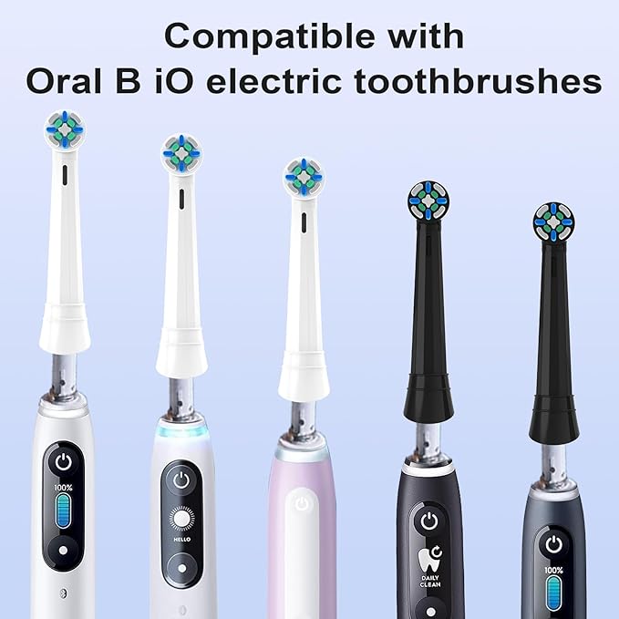 IO Replacement Heads Compatible with Oral B IO 2/3/4/5/6/7/8/9/10/Deep Clean Electric Toothbrushes Brush Heads Compatible with Oral B IO with Medium Bristles (12 White)