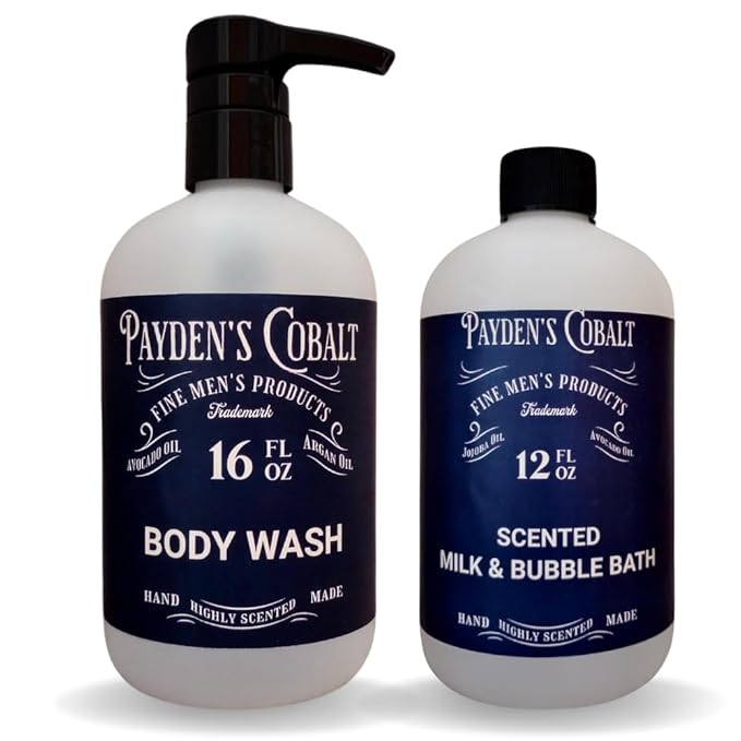 Payden's Cobalt Cashmere &amp Oakmoss For Men Scented Body Wash &amp Milk Bath Set