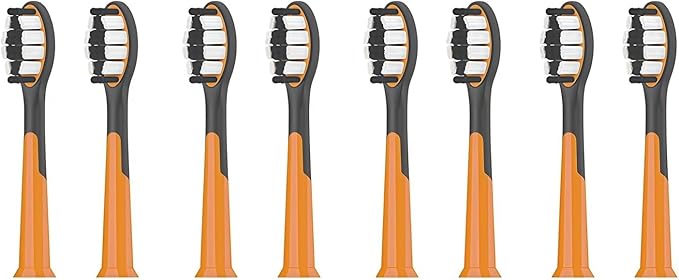 Replacement Toothbrush Heads Compatible with SUBORT S9 Brush Heads Sonic Electric Toothbrush Accessories(8 White Brush Head)