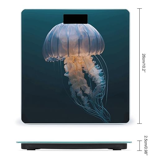 3D Jellyfish Weight Scale Large Bathroom Scales Digital Weight with Bright LED Display Non Slip Automatic Weighing Scale Fashion Weighing Machine for Body