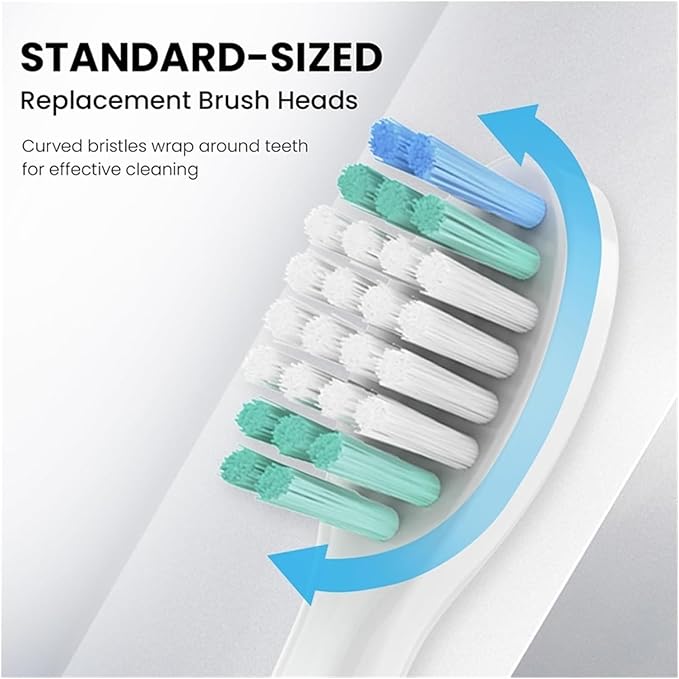 12pcs Toothbrush Replacement Heads Cleaning Brush Compatible for AquaSonic Black Series(White B)
