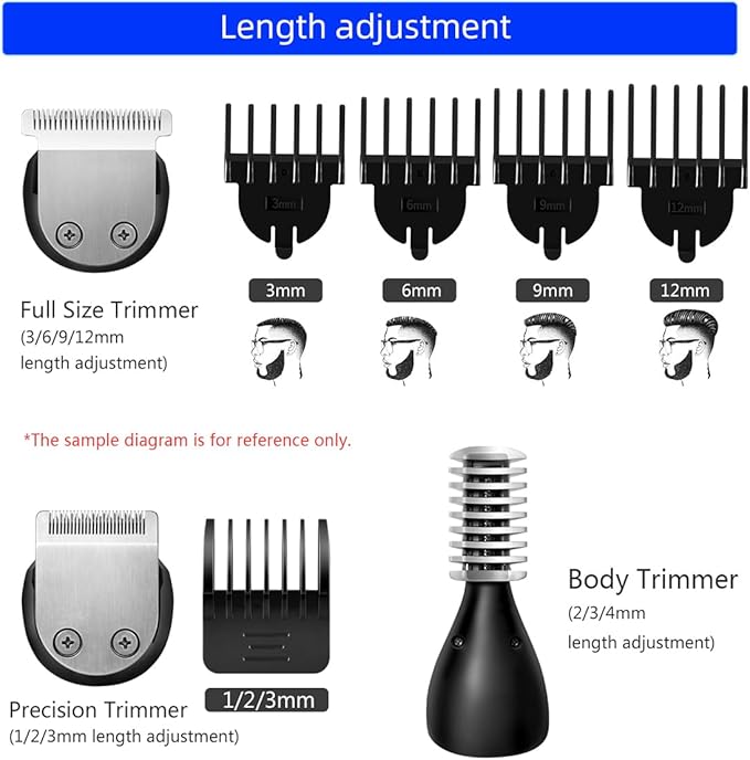 Professional Hair Clippers for Men 6 in 1 Multi Hair Trimmer Men Facialbeardbody Grooming Kits Electric Hair Clipper Nose Ear Trimer Rechargeable