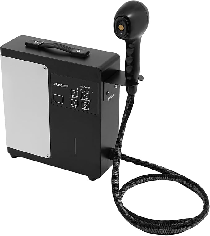 Professional Nano Hair Steamer with Adjustable Timer &amp Mist Control - 500ml Hot Mist Steamer for Deep Hair Treatment at Home/Salon (Black/White)