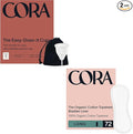 Cora Organic Feminine Care | Menstrual Period Cup (Size 1) and 72 Long Bladder Liners | Incontinence &amp Postpartum Pads | Eco-Conscious | Bundle Pack