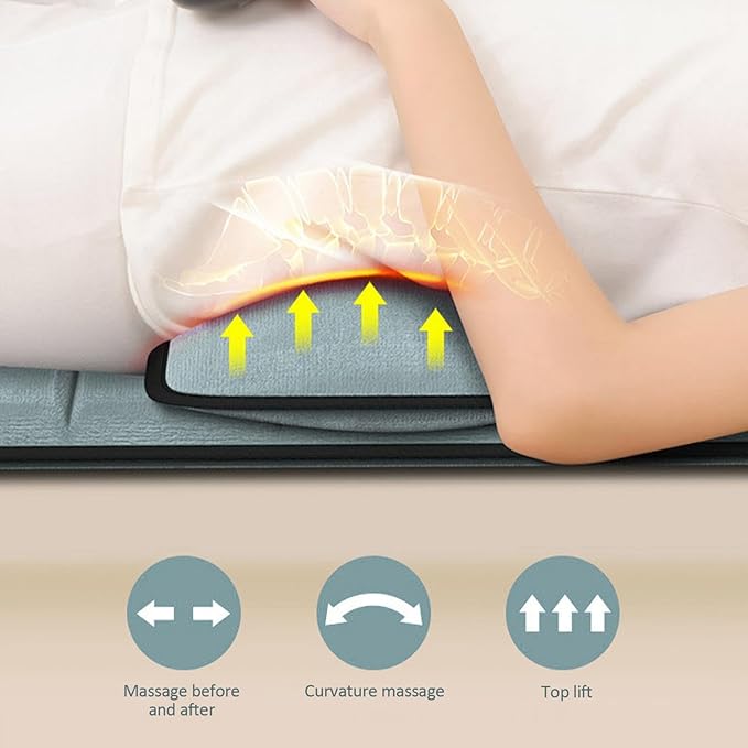 Massage Mats with Heat for Full Body | 3D Shiatsus Neck Massager | 10 Vibrating Motors &amp Temp Adjustable | Electric Back Massage Heating Pad for Stretching &amp Circulation No Weight Limit