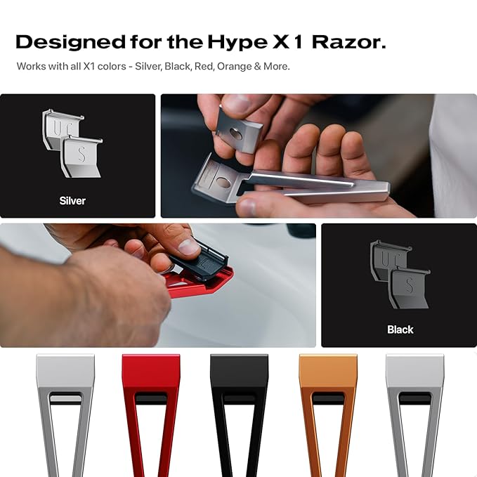 HYPE X1 Safety Razor Shave Settings - Sensitive (S) &amp Ultra-Close (UC) Settings Durable Aerospace-Grade Aluminum Magnetic snap-on design Compatible with HYPE X1 Safety Razor for Men &amp Women