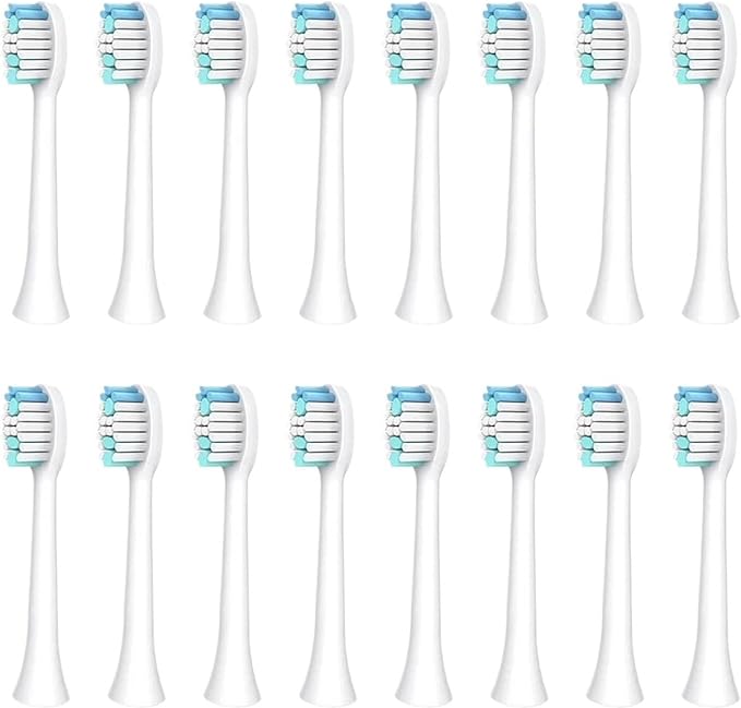16pcs Electric Toothbrush HeadsCompatible for Sarmocare S100 S200 S600 S700 S800 S900 S710 S820 S910 Digoo DG-YS11(White 16pcs)
