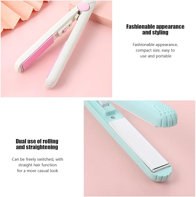 Hair Straightener2025 New 2-in-1 Curling Wand &amp Flat Iron Hair Straightener and CurlerProfessional Ceramic Dual Voltage Flat Iron Mini Hair Straightener for Gift Home Salon Travel
