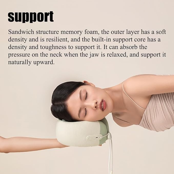 FoRes Cervical Brace Neck Support Brace 360° Ring Neck Support 3 Massage Modes 2 Levels of Constant Temperature Hot Compress for Pressure Relief Comfortable (Size : Large)