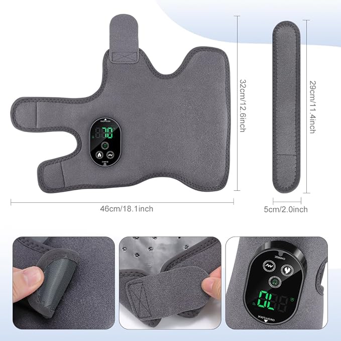 2-Pack Foot Renew Foot Massager Ankle and Foot Massager for Pain Relief Ankle Heating Pad with Massage 6 Heat Levels &amp 3 Massage Modes with Timer (Grey)