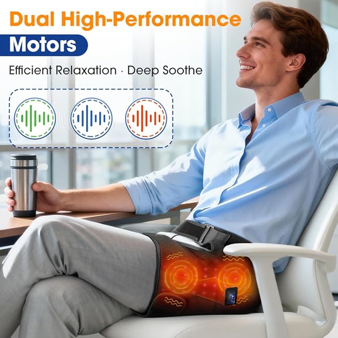 Aimery Hip Brace Red Light Therapy for Hip Pain in Menopausal WomenAdjustable Hip Support Wrap for Women3 Heat Levels Move Confidently &amp Sleep Through The Night (Black - Vibration)