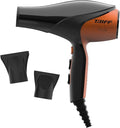Taiff Unique Duo Professional Hair Dryer – 127V | 1875W Power | AC Motor | Tourmaline + Ionic &amp Ceramic Technology | Titanium Elements | 2 Concentrator Nozzles (Orange)