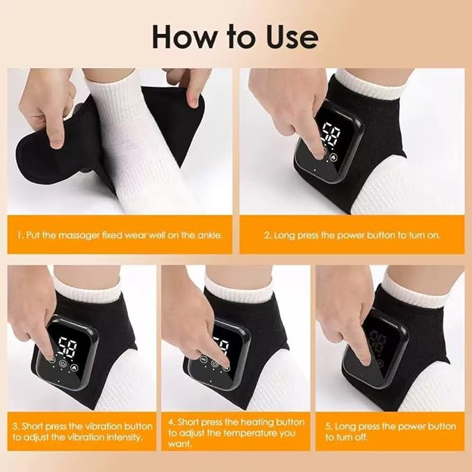 2PCS Wireless Foot Massager Updated with Three Types of Heating Three in one Vibration Heating to Promote Blood Circulation Used for Home/Office/Travel Wireless Portable Foot Massager (Black)