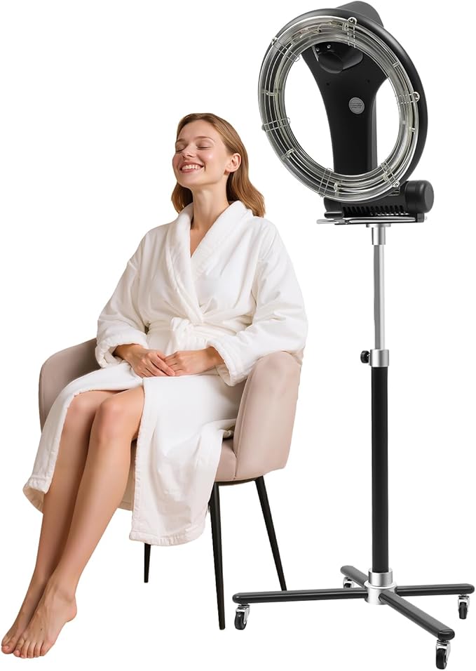 Standing Hair Dryer Professional Hair Processor Height Adjustable Hair Dryer with Wheelsfor Salon Beauty Barber Shop 1000W 110V