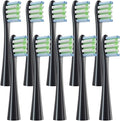10PCS Replacement Brush Heads Compatible for X/X PRO/ Z1/ F1/ One/Air 2 /SE Toothbrush Nozzles(10pcs Black)