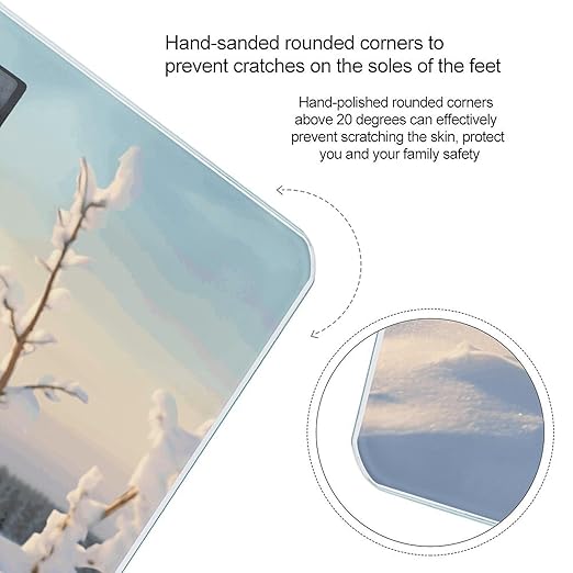 Cute Polar Bears Bathroom Scale Large LCD Backlight Display Digital Scale Rounded Corners Body Scales Automatic Power On/Off Bathroom Scales for Home Bedrooms