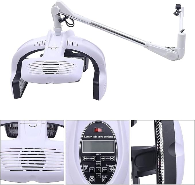 Hair Color Processor Wall-Mount/Standing I-nfrared Hair Steamer Hair Drying Machinewith Adjustable Timer/Temperature 1250W(Hanging)