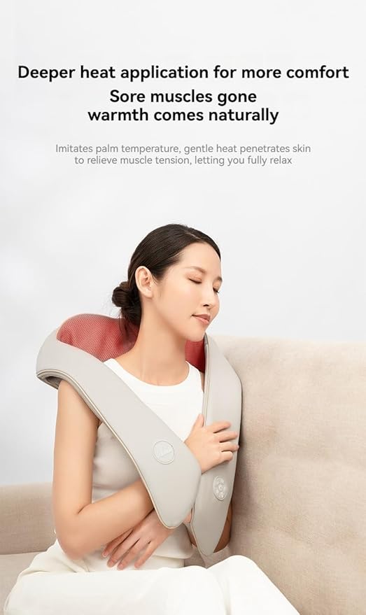 Massager for kneading and Massaging The Cervical vertebrae Shoulders Back and Waist. Multi-Functional Electric Heating Massage Shawl for car and Home use. A Gift for Parents