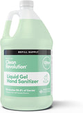 Clean Revolution Liquid Gel Hand Sanitizer 128 Fl. Oz Refill Supply Container| Eliminates 99.9% of Germs | Gentle &amp Aloe Enriched | 70% USP Medical Grade Ethanol Medical Facility Compliant