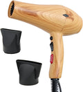 Mr Big Eco Pro Wood Grain Hair Dryer – Innovative Wood Look Design Multiple Speed &amp Heat Settings Cool Shot Button 2 Concentrator Nozzles – Fast Drying Frizz Control