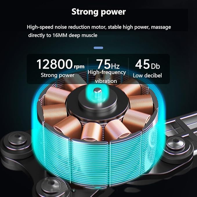 Massager Deep Tissue Back Massage for Athletes 99-Level Adjustment Storage Box with 8 Interchangeable Massage Heads Power Display Silent Impact Massager for Pain ReliefGreen