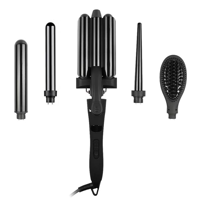 Layhou 5-IN-1 Hair Curler Set Hair Curling Iron Wand Hair Straightener Hair Waver Hair Styling Tool