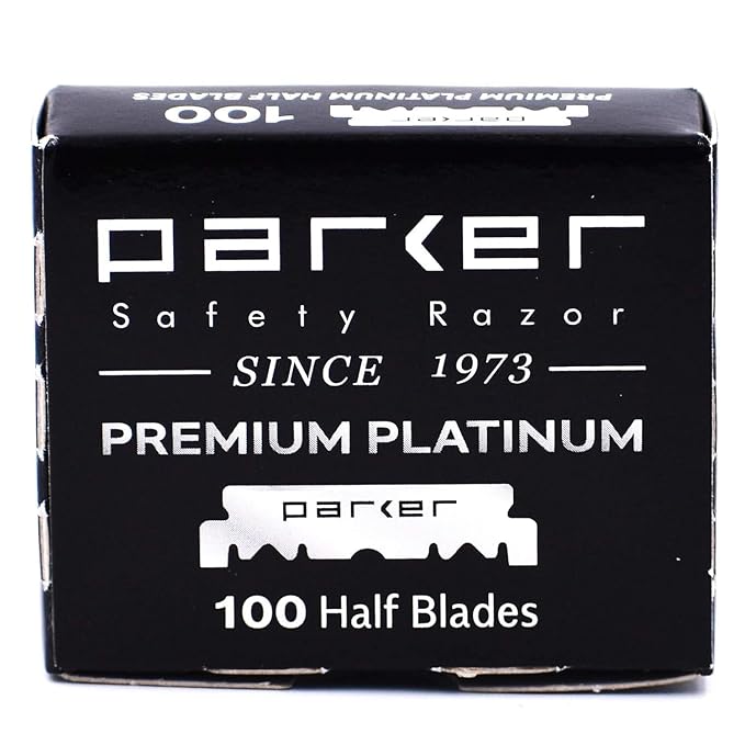Parker SR1 Classic Straight Razor Set for the Ultimate Wet Shave – Includes 100% Pure Badger Brush Chrome Stand &amp 100 Premium Stainless Steel Blades – Barber‑Quality Grooming Kit for Men