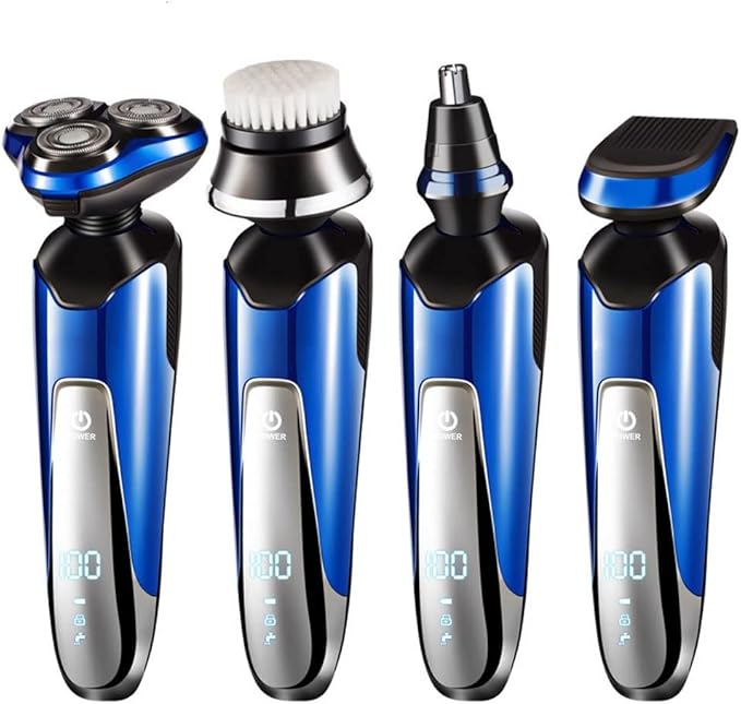 Electric Razor for Men Electric Face Shavers Rechargeable Shaving Men's Razors 4 in 1 Rotary Shavers Beard Nose Trimmer USB Charging