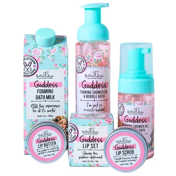 Bella and Bear Goddess Foaming Shower Gel &amp Bubble Bath Full &amp Travel Size Bundle