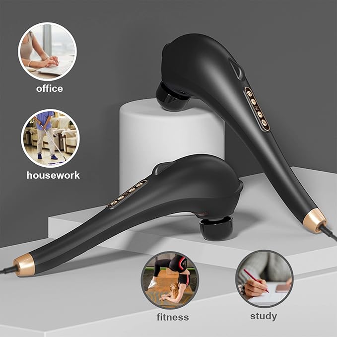 Back Massager Deep Tissue Massager Massage Machine for Pain Relief Hand Held Massage Tool Electric Percussion Body Relax Machine Handheld Relaxation Tool