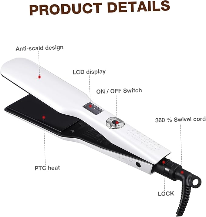 LIFKOME Hair Straightener Curler Flat Iron Styling Tool Coated Plates Us Plug for Women Girls
