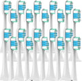 20/50PCS Replacement Brush Heads Compatible for T300/T500/T700 Deep Cleaning Soft Bristle Electric Toothbrush Nozzles(20WhiteGreenBlue)