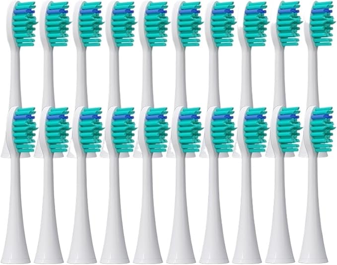 Brush Heads Compatible with Tips Soft Nozzles Vacuum Sealed Packaged Hx3/6/8/9 Series General(20pcs Bluegreen)