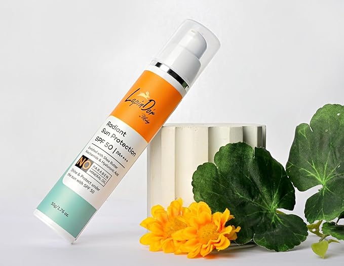 La.pinD'or Radiant Sun Protection SPF 50 (50 gm) | PA++++ | UVA/UVB Sunscreen Protection | Enriched with Shea Butter Niacinamide &amp Hyaluronic Acid | Sunscreen SPF 50 for All Skin Types