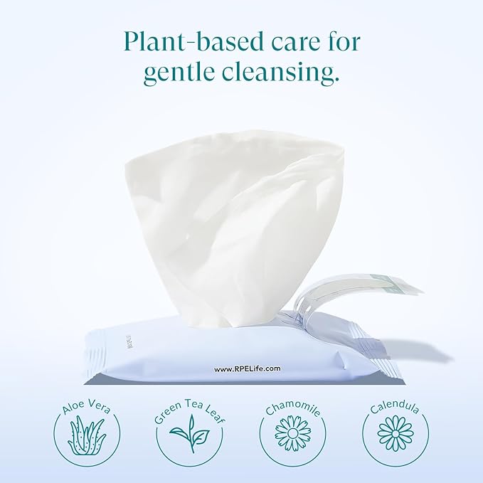 Organic Feminine Care Bundle: Large pH-Balanced Wipes &amp Ultra-Thin Absorbent Sanitary Pads for Women 10ct Wipes + (Regular Size 3 108 Count)