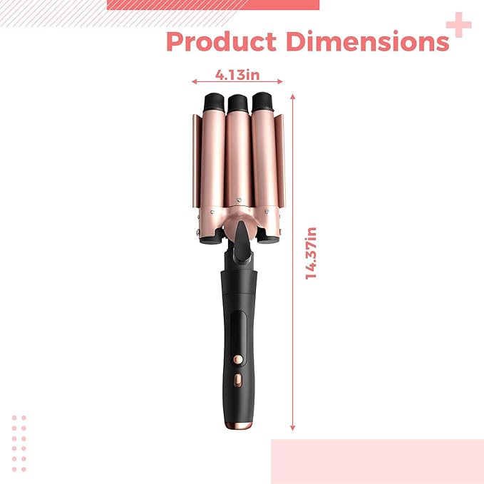 5-in-1 Curling Iron with Interchangeable Barrels Wave Iron Included Up to 450°F/232°C Champagne Gold