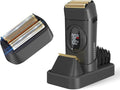 HUMMINGBIRD MK17 DualPro Foil Shaver &amp Beard Trimmer for Men – Gold Titanium Blades Digital Display Wet/Dry USB-C &amp Wireless Charging Dock with One Additional Foil Replacement Blade
