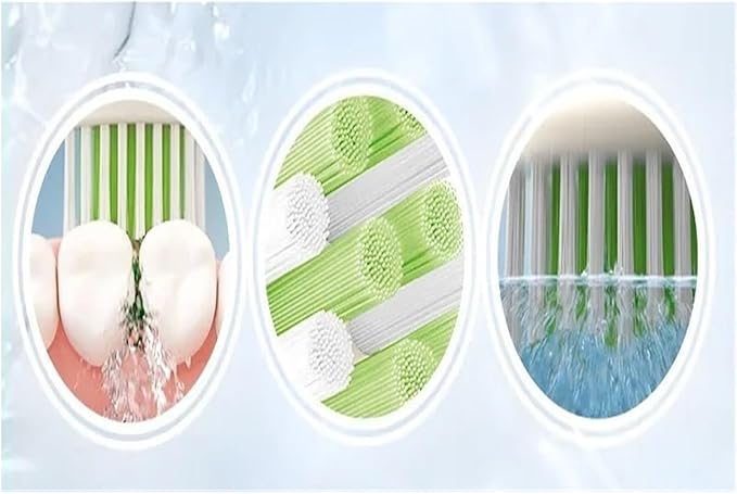 Compatible with Philips Gentle Clean Whitening HX2033/02 Brush Heads 2000 and 2100 Series toothbrushes (3-Pack)