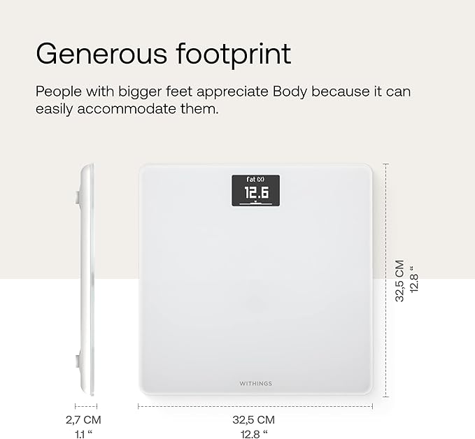 Withings Body - Digital Wi-Fi Smart Scale with Automatic Smartphone App Sync BMI Multi-User Friendly with Pregnancy Tracker &amp Baby Mode