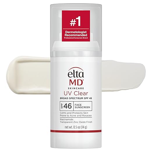 EltaMD UV Clear Tinted Face Sunscreen SPF 46 Oil Free Sunscreen for Sensitive Skin with Zinc Oxide Dermatologist Recommended