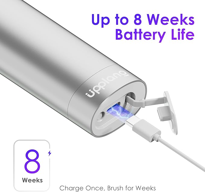 Electric Toothbrush Portable Travel Sonic Toothbrush with Protective Case USB-C Rechargeable Neutral Comfort Bristles Waterproof Smart Timer Compact for Daily Use (Pearl White)