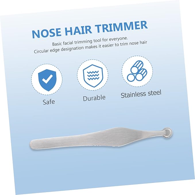 balacoo 3pcs Professional Nasal Hair Tweezer Clipper Round Head Trimmer for Home