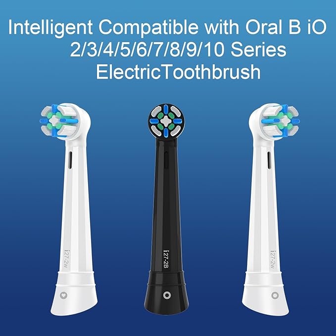 10 Pcs Intelligent Cleaning IO Replacement Heads Compatible with Oral b iO 2/3/4/5/6/7/8/9/10 Series Electric Toothbrush Brush Heads Compatible with Oral b iO (White)