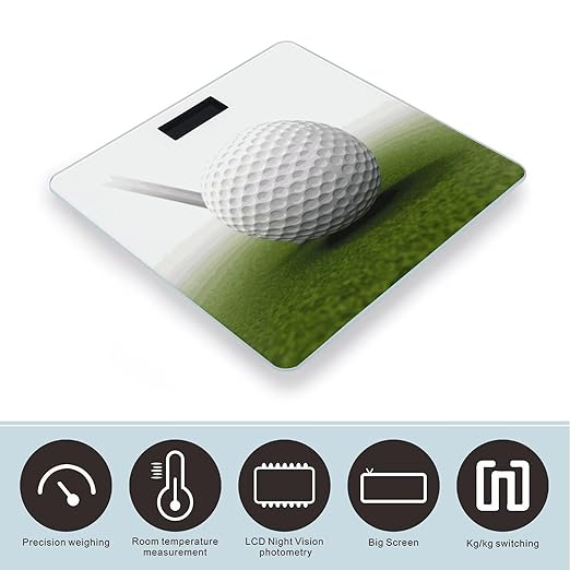 Golf Ball Weight Scale Digital Electronic Scales Bathroom Scale Larg LCD Backlight Display High Precisio MeasurementsTempered Glass