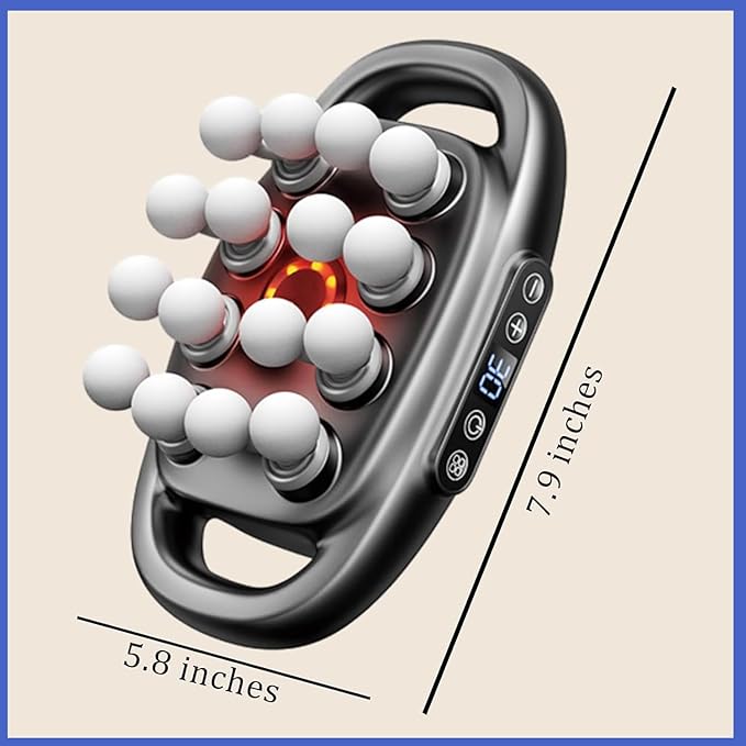 Neck Massager16 Head Massage Gun deep Tissue16-Drive 8-Head Massage Gun SetRed Light Muscle Tool for Back Shoulders Legs Foot Body Ideal Gifts for Women Men Mom and Dad