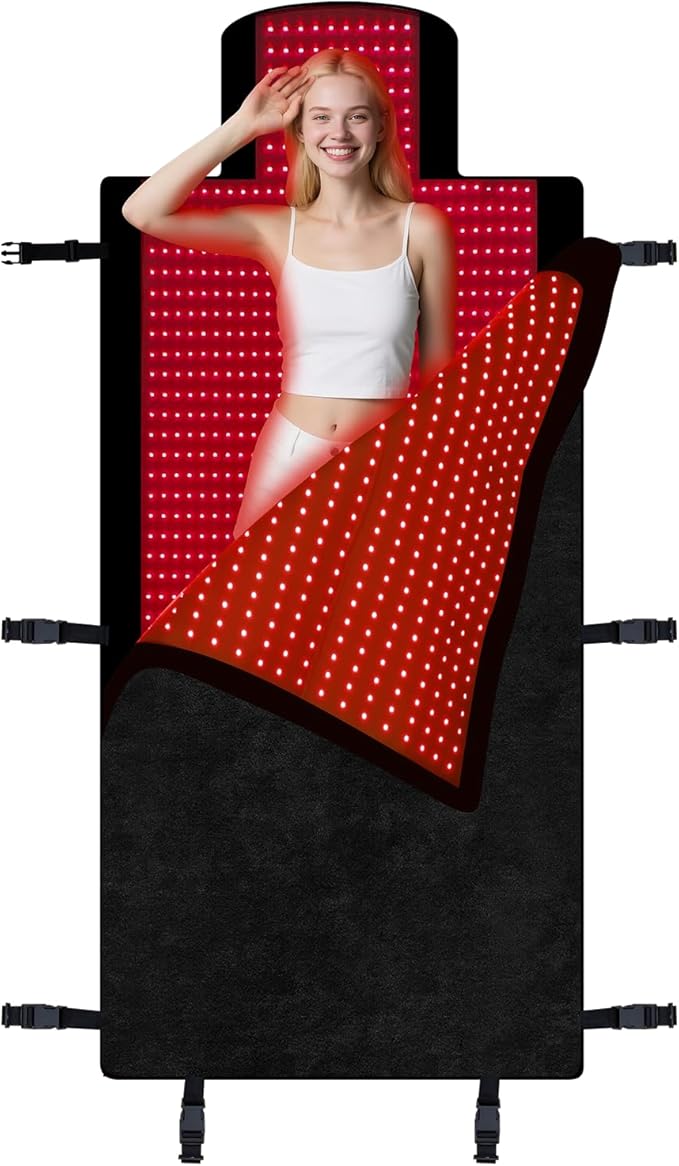 Red Light Therapy Mat Full Body 74.8x33.6 Infrared Red Light Therapy Blanket with 2630 LEDs 660nm &amp 850nm Dual Wavelength Pulse Modes Timer &amp Intensity Control