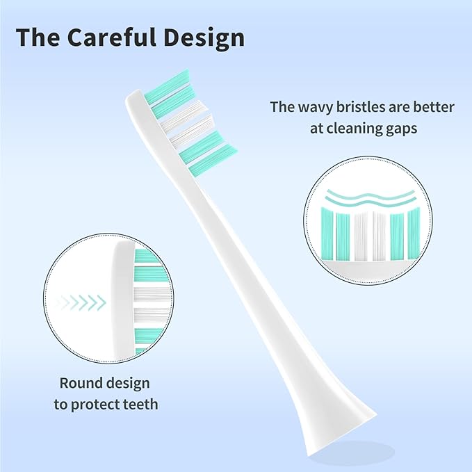 Toothbrush Heads Compatible with Philips Sonicare Electric Toothbrush 410051006100C1C2C3GWSonic Brush Head Removing Dental Plaque Soft Brush White10 Pack