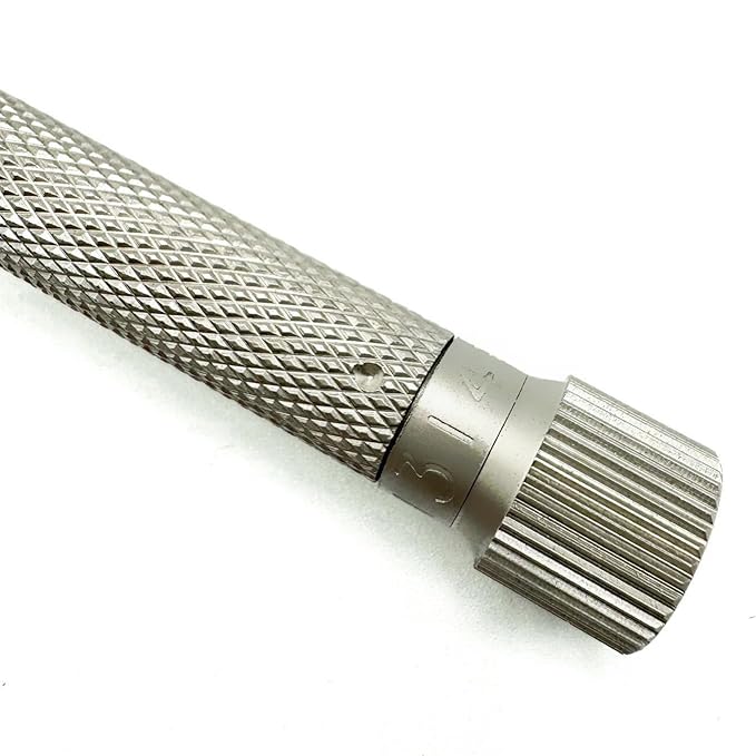 The Parker VARIANT OPEN COMB - ADJUSTABLE Double Edge Safety Razor Customize your Shave with a Turn of the Dial from Mild to Aggressive - 5 Blades Included (SATIN CHROME)