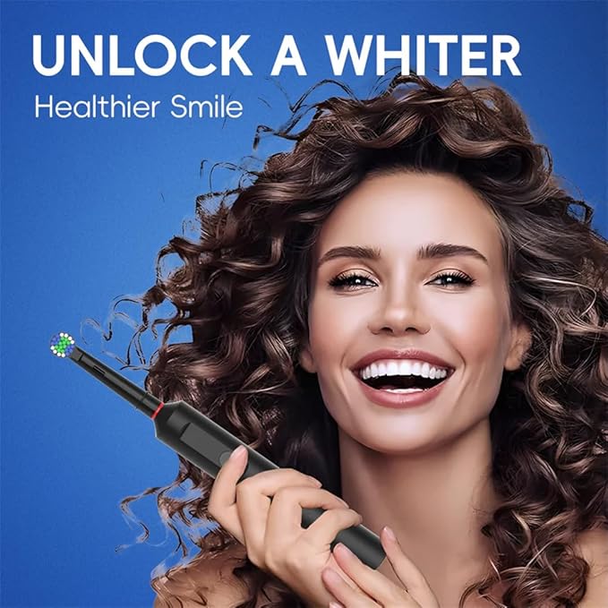 360 Rotating Toothbrush (Six Brush HeadsBlue)