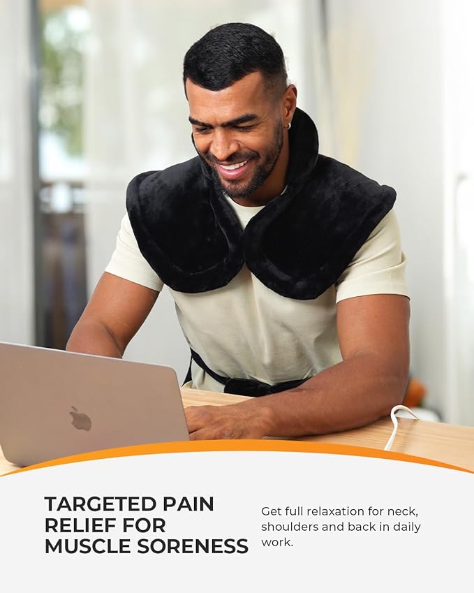 CooCoCo 37x24 Heating Pad for Neck and Shoulders and Back FSA Eligible Heat Pad for Back Pain Relief HSA Approved Full Back Heated Pad 6 Heat Settings 3 Timers Auto-Off ETL Certified